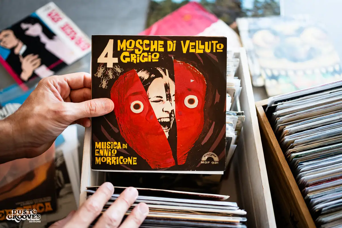 Pierpaolo De Sanctis, a vinyl record collector, DJ and founder of Four Flies Records, photographed at his Rome apartment for Dust & Grooves Volume 2 book.