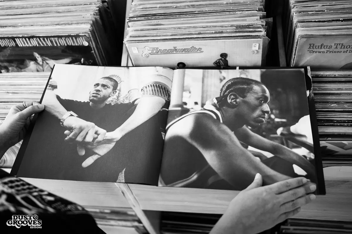 Rafa Jazz, record collector, DJ, and music producer, photographed at her house with her vinyl record collection in São Paulo, Brazil for Dust & Grooves Volume 2 book.