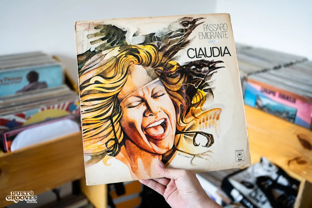 Rafa Jazz, record collector, DJ, and music producer, photographed at her house with her vinyl record collection in São Paulo, Brazil for Dust & Grooves Volume 2 book.