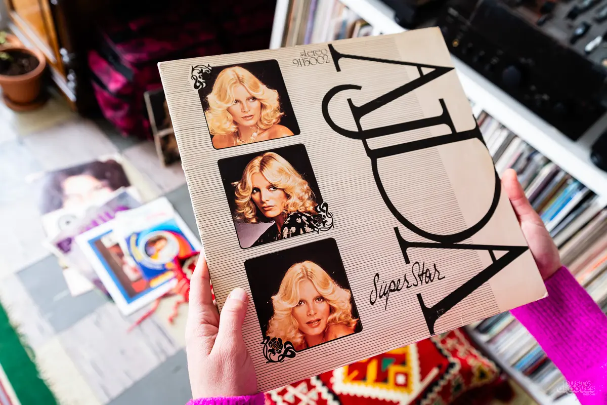 Kornelia Binicewicz, a vinyl record collector, DJ, and founder of Ladies On Records, photographed at her house in Istanbul with her vinyl record collection for Dust & Grooves Volume 2 book.