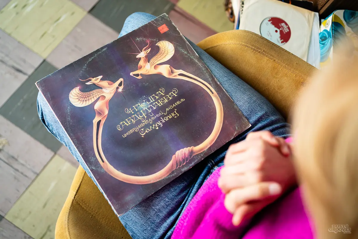 Kornelia Binicewicz, a vinyl record collector, DJ, and founder of Ladies On Records, photographed at her house in Istanbul with her vinyl record collection for Dust & Grooves Volume 2 book.