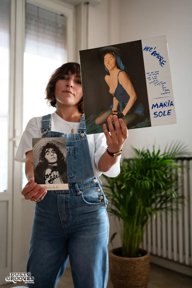 Giovanna Fiorentino & Valerio Iuliano, also known as the DJ duo Raregems, photographed at their house in Parma, Italy with their vinyl record collection for Dust & Grooves Volume 2 book.