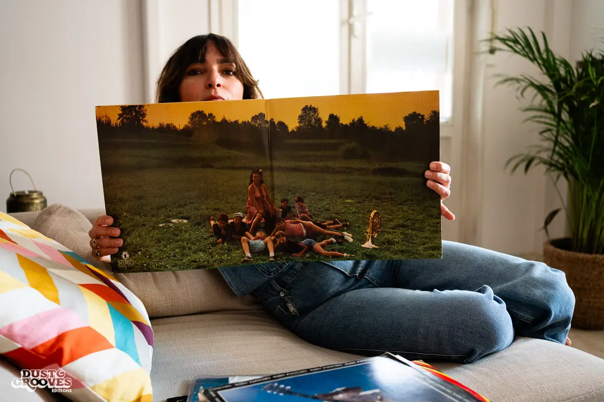 Giovanna Fiorentino & Valerio Iuliano, also known as the DJ duo Raregems, photographed at their house in Parma, Italy with their vinyl record collection for Dust & Grooves Volume 2 book. 