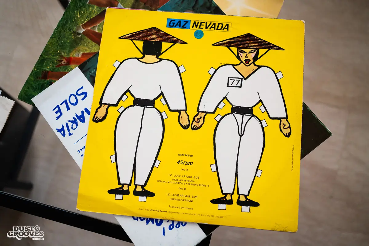 Giovanna Fiorentino & Valerio Iuliano, also known as the DJ duo Raregems, photographed at their house in Parma, Italy with their vinyl record collection for Dust & Grooves Volume 2 book. 