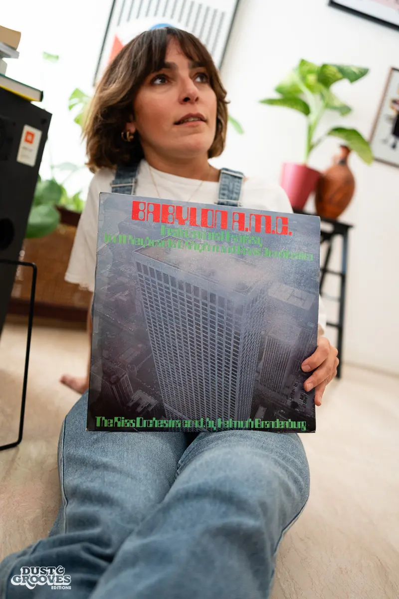 Giovanna Fiorentino & Valerio Iuliano, also known as the DJ duo Raregems, photographed at their house in Parma, Italy with their vinyl record collection for Dust & Grooves Volume 2 book.