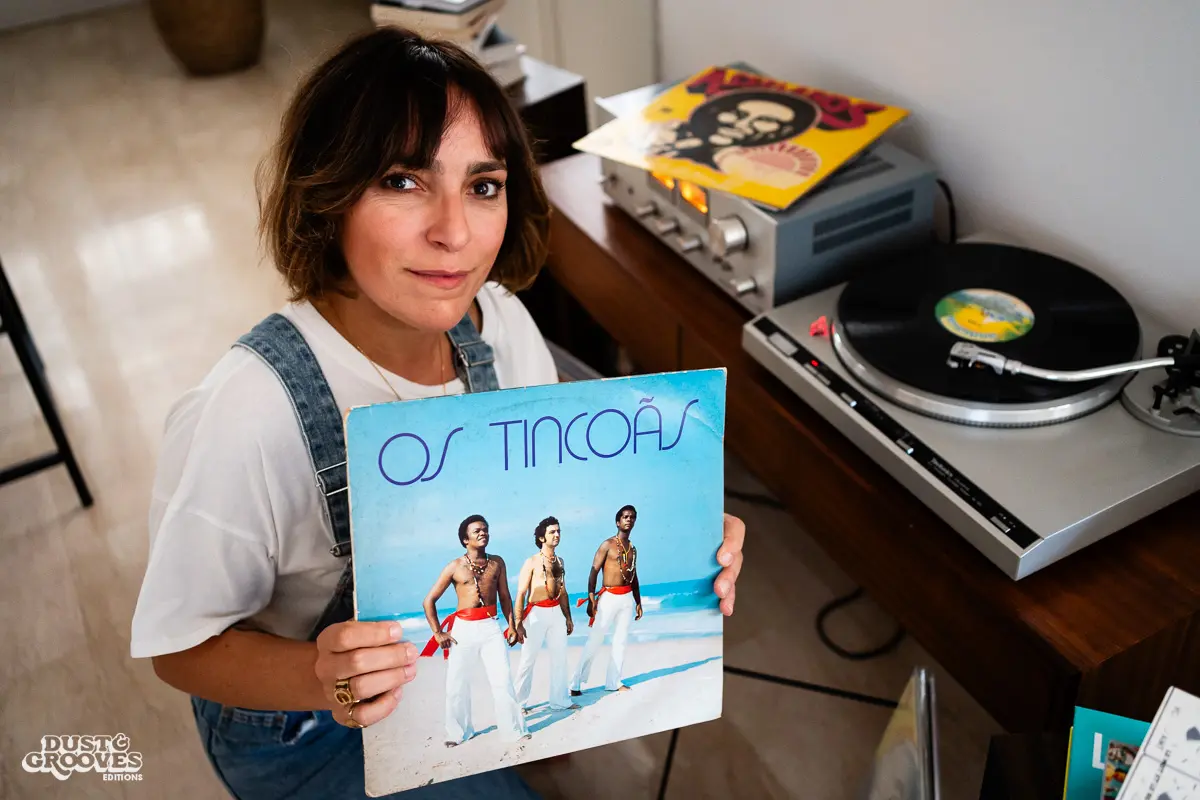 Giovanna Fiorentino & Valerio Iuliano, also known as the DJ duo Raregems, photographed at their house in Parma, Italy with their vinyl record collection for Dust & Grooves Volume 2 book. 