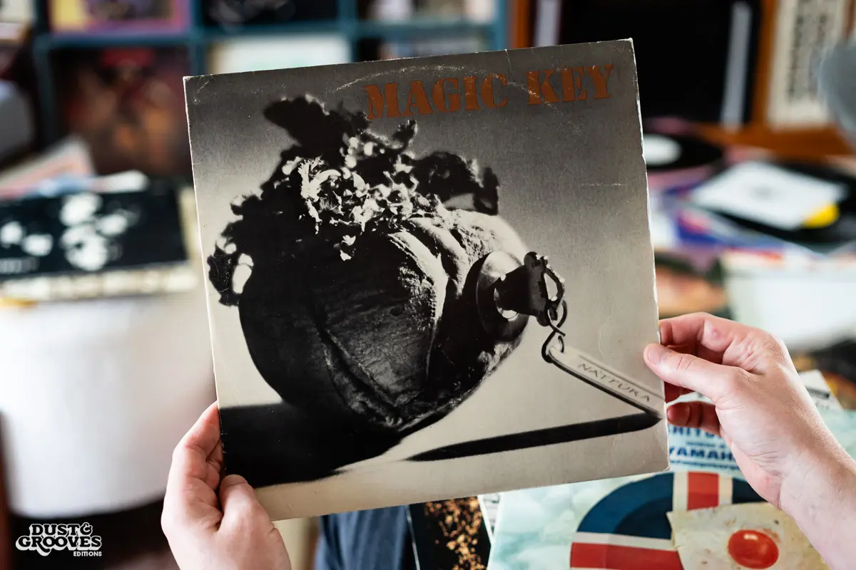 DJ Platurn, a music producer and vinyl record collector, is pictured in his Vallejo, CA home with shelves of vinyl and personal music memorabilia for Dust & Grooves Volume 2. 