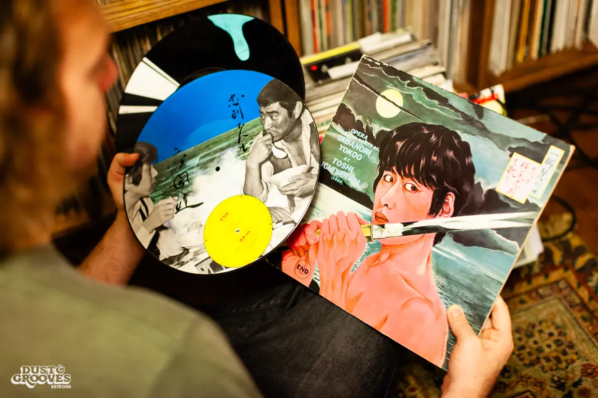 Cut Chemist, AKA Lucas McFadden, Music producer, recording artist and a vinyl record collector, is pictured in home studio in Los Angeles with his collection, photographed for Dust & Grooves Vol. 1.
